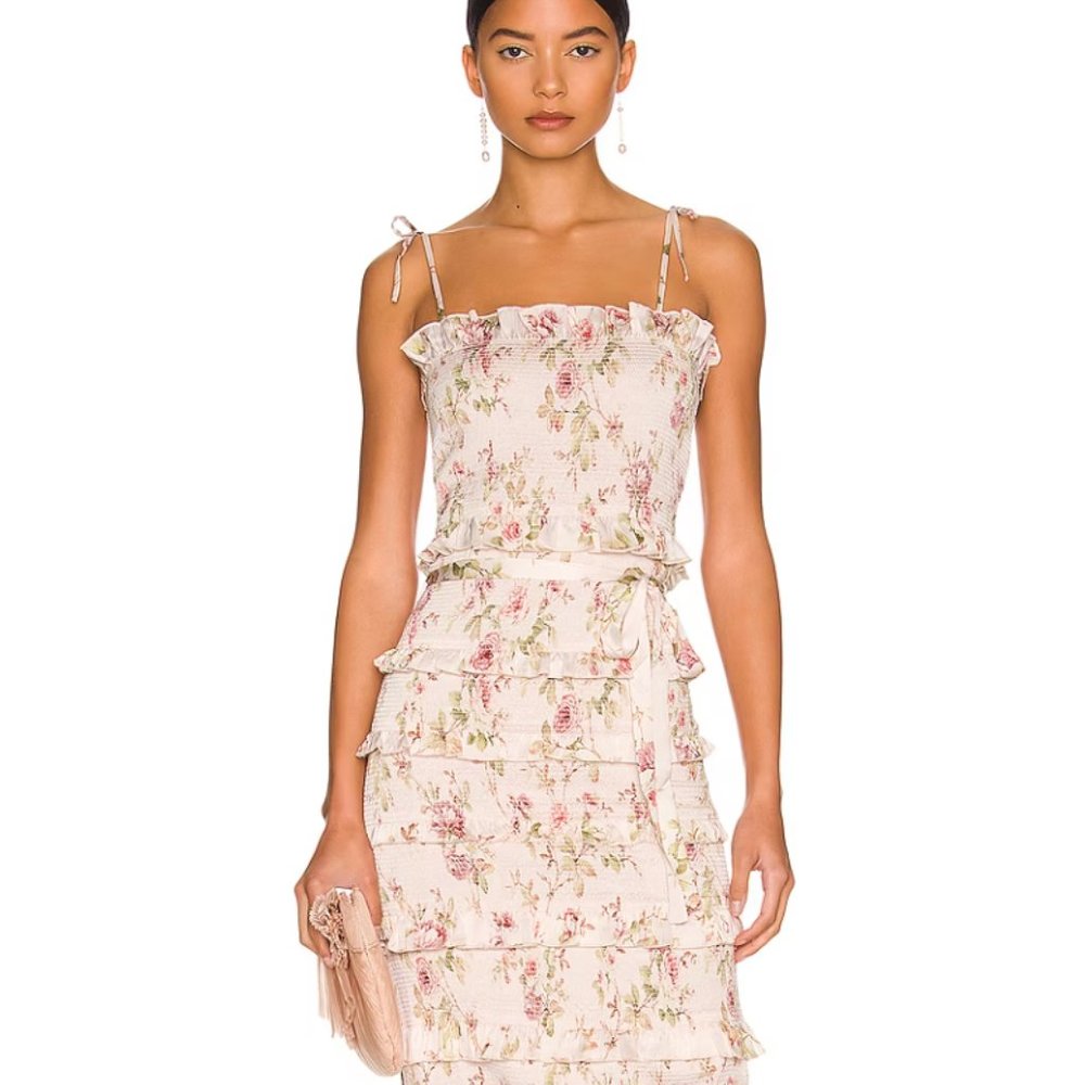 V. Chapman Lily Dress in Pink Rose Print